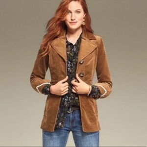 CABI Women's Brown Corduroy Journey Office Blazer Jacket Size Small